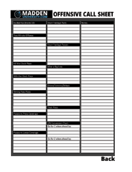 MaddenUniversity.com Offensive Call Sheet
